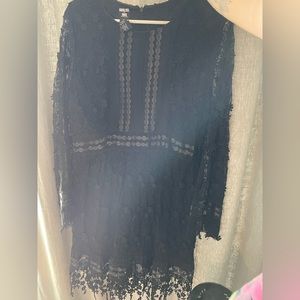 Anna Sui black textured dress